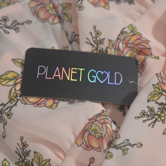 Planet Gold Floral Print Sleeveless Halter Top - Picture 7 of 7